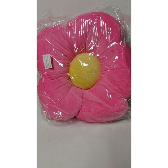 Flower Floor Pillow Seating Cushion - Cute Room Decor for Girls Pink 20x20 in - Picture 1 of 8